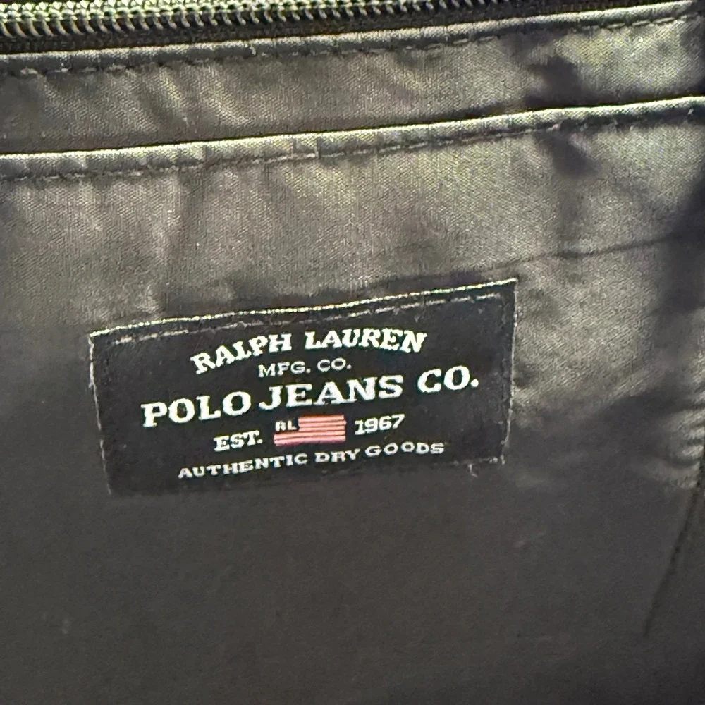 Polo Jeans Co Ralph Lauren Tote Bag Blue‎ Logo Webbing Large With Mini Pouch